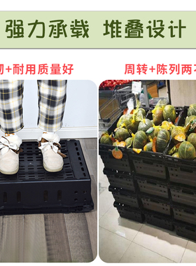 堆头筐蔬菜篮超市水果货架生鲜摆放塑料筐商场陈列篮展示筐周转箩