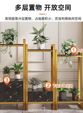 花架阳台置物架客厅2022新款落地式植物摆放架多层铁艺轻奢花架子