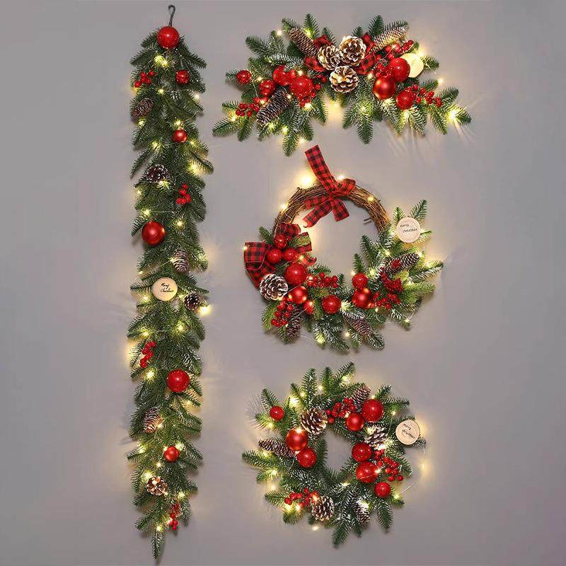 圣诞节装饰藤条挂饰花环藤圈树门挂墙挂商场酒店大堂发光场景布置,淘宝优惠券,粉丝福利购,淘宝优惠卷