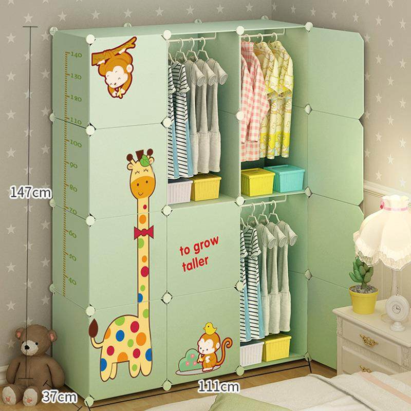 【折扣价】简易儿童衣柜塑料组装收纳折叠钢架衣橱储物柜子钢架格,淘宝优惠券,粉丝福利购,淘宝优惠卷