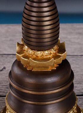 利噶当塔嘎当塔佛器佛纯铜塔密宗西藏塔 舍金工艺塔供罢件法7寸鎏