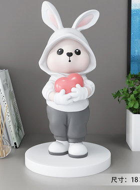 卡通兔子客厅摆件酒柜p装饰可爱乔迁生日礼物电视柜桌面家居饰品