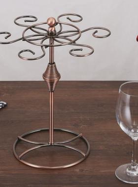 红酒架创意红酒杯架家用酒店欧式铁艺酒架醒酒器摆件倒挂酒杯架
