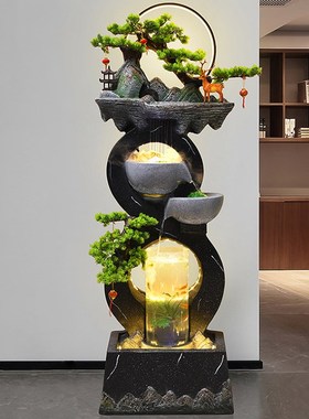 客厅流水喷泉造景室内招财鱼缸循环水景观办公室落地乔迁装饰摆件