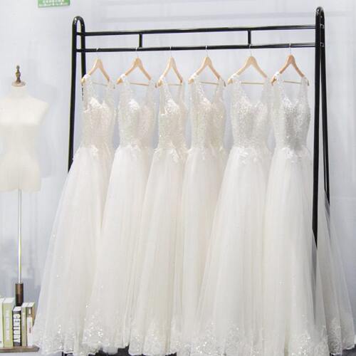 加粗婚纱架影楼专用高档礼服展示架拖尾秀禾挂衣架落地式侧挂货架 - 图2