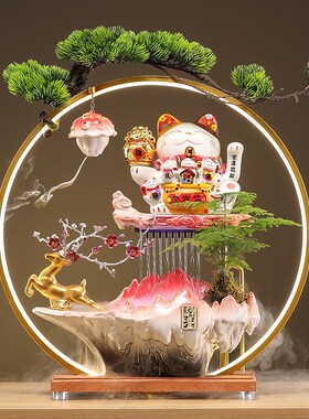 开业送礼物乔迁新居礼品招财猫流水招财摆件循环水客厅桌面装饰品