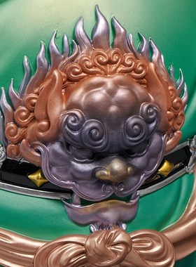 汉白玉关公神像武财神关二爷站像五彩旗关公供奉像家用横刀关羽像