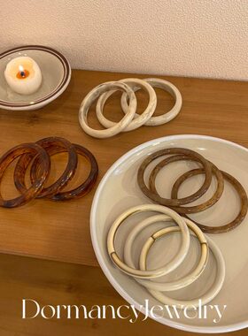 「日落餐厅」法式复古高级感晕染亚克力小众设计叠戴新中式手镯女