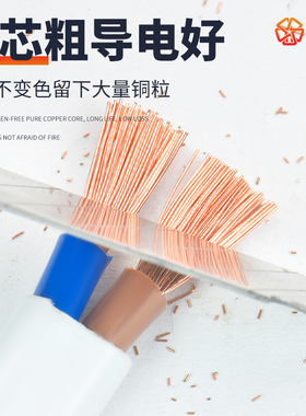 国标RVVB护套线白色黑色2芯0.5 0.751.5 2.5平方软平行家用电源线