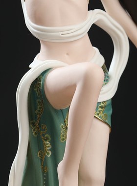 东方泥土手工陶瓷人物美女雕塑极彩工艺客厅博古架酒柜高档装饰品