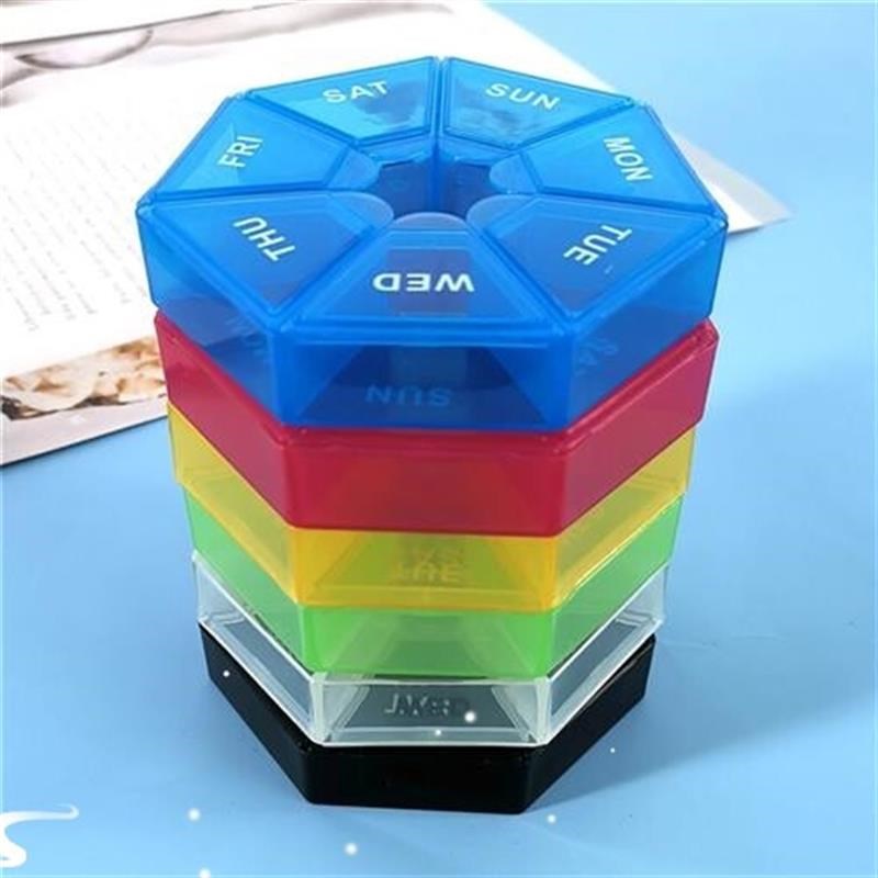 1Pcs Pill Case Plastic 7 Days Tablet Candy Box Portable Stor - 图1