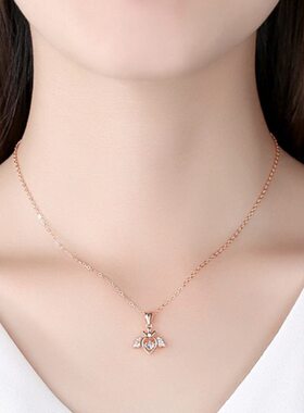 灵四叶草吊坠独坠女款女子心25单水晶项链爱不含链s9纯银动单颗