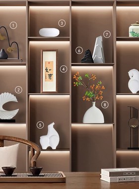 新中式轻b奢高档装饰品摆件创意家居客厅酒柜玄关办公室博古架摆