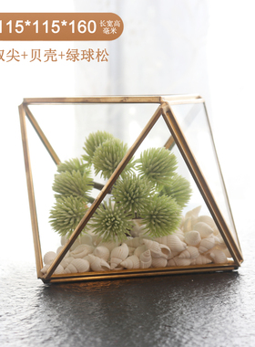 现代简约办公室几何玻璃罩子花房B摆件装饰品创意家居客厅桌面摆