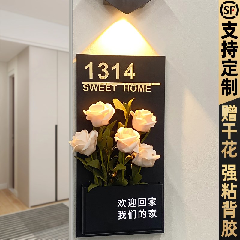 门牌号高级感轻奢创意家用号码牌定制酒店包间民宿入户房间标识lo - 图0