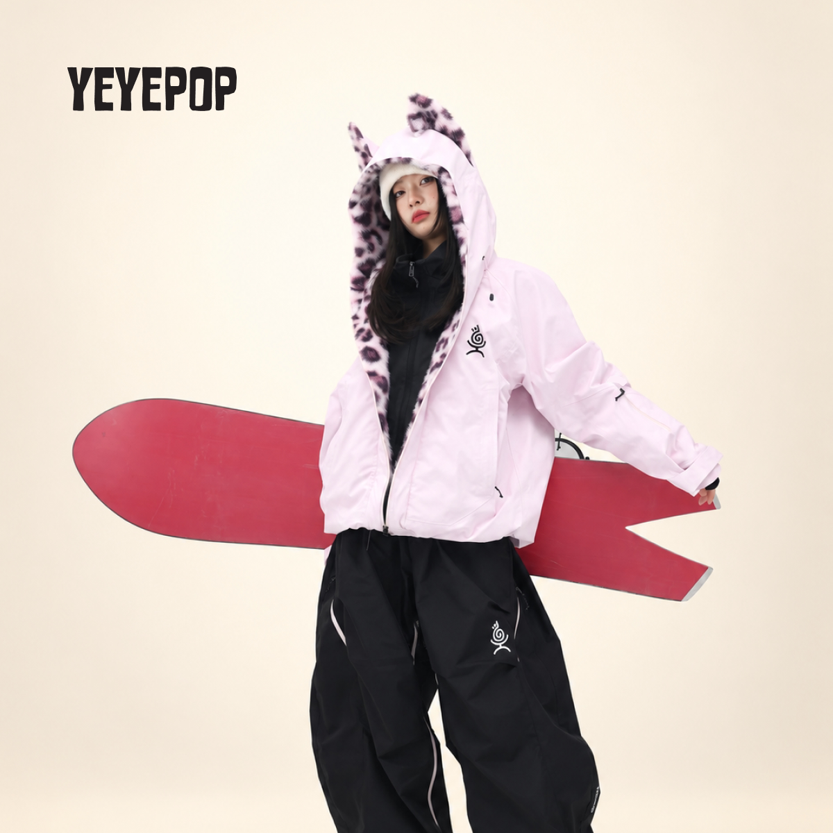 YEYEPOP斑比豹猫新款男女防风耐磨户外套装