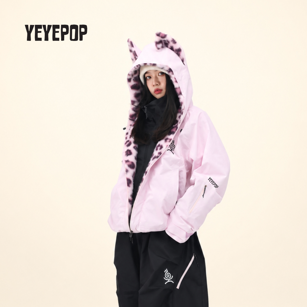 YEYEPOP斑比豹猫新款男女防风耐磨户外套装