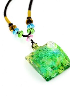 紫蓝琉璃手工烧制雕刻水晶龙图腾蛟龙出水吊坠项链饰品男女款流行