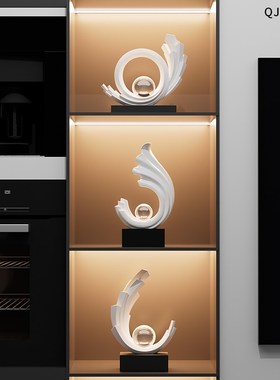 风生水起摆件现代简约酒柜轻奢高档客厅H玄关办公室高端大气高级