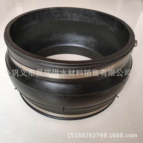 卡箍式橡胶接头 304不锈钢抱箍橡胶软接头 直筒式橡胶膨胀节DN200 - 图0