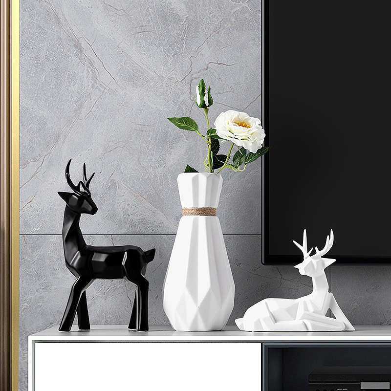 北欧陶瓷福鹿电视柜摆件简约现代花瓶家居饰品客厅轻奢酒柜装饰品,淘宝优惠券,粉丝福利购,淘宝优惠卷