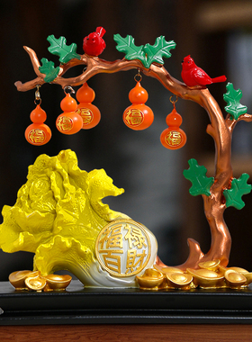 客厅玄关招d财白菜葫芦摆件装饰品新中式家居办公室开业乔迁摆设