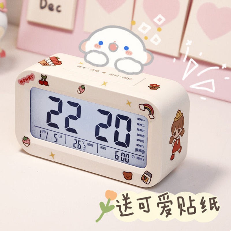 钟表智充网红数字夜光小时见描述约简H静K音可能电闹钟闹铃学生用 - 图0