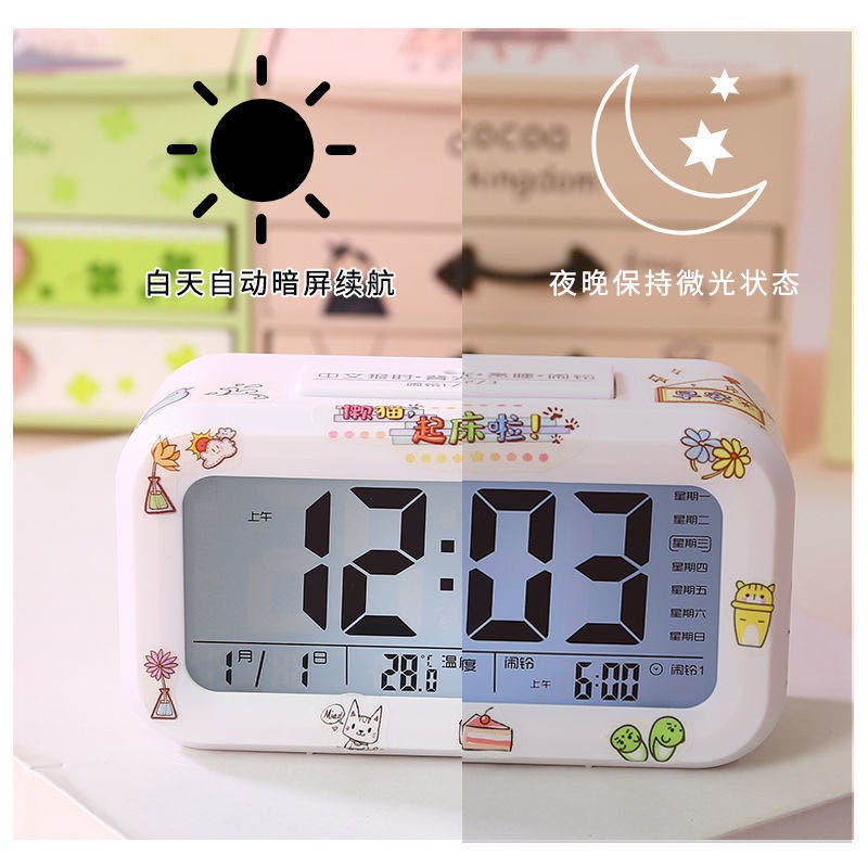 钟表智充网红数字夜光小时见描述约简H静K音可能电闹钟闹铃学生用 - 图3