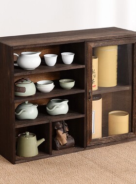 桌面收纳盒化妆品手办盲盒防尘置物架茶具多宝阁文具画笔彩铅首饰
