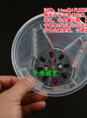 透明青山控根盆有侧孔加厚透气盆蝴蝶兰铁皮石斛多肉加高兰花盆