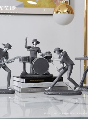 音乐摇滚乐队电吉他乐器家居装饰品摆件电视柜酒S柜玄关架子鼓摆