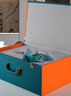 弗朗德轻奢现代琉璃工艺品风生水起招财电视Q柜酒柜摆件乔迁礼物