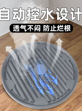 多肉小盆栽圆形移动花盆托盘带轮子底座塑料花盆大号接水盘万向轮