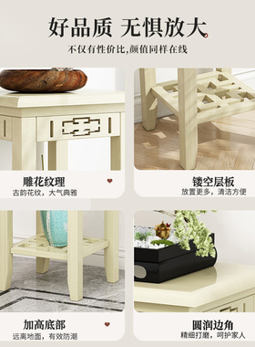 白色花架子落地式客厅装饰植物家用阳台实木收纳摆放绿萝多肉简易