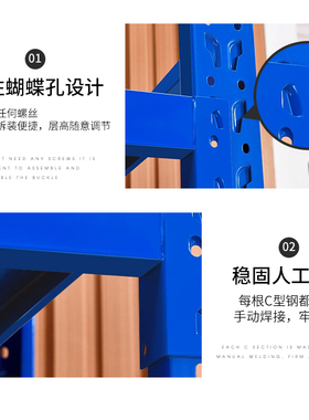 多层货架加厚快递架子家用杂物收纳储物仓储仓库库房可拆卸置物架