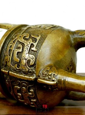 龙鼎圆怀旧秋鼎鼎摆件铜办公室家居鼎足三摆设胜千礼品纹香炉复古