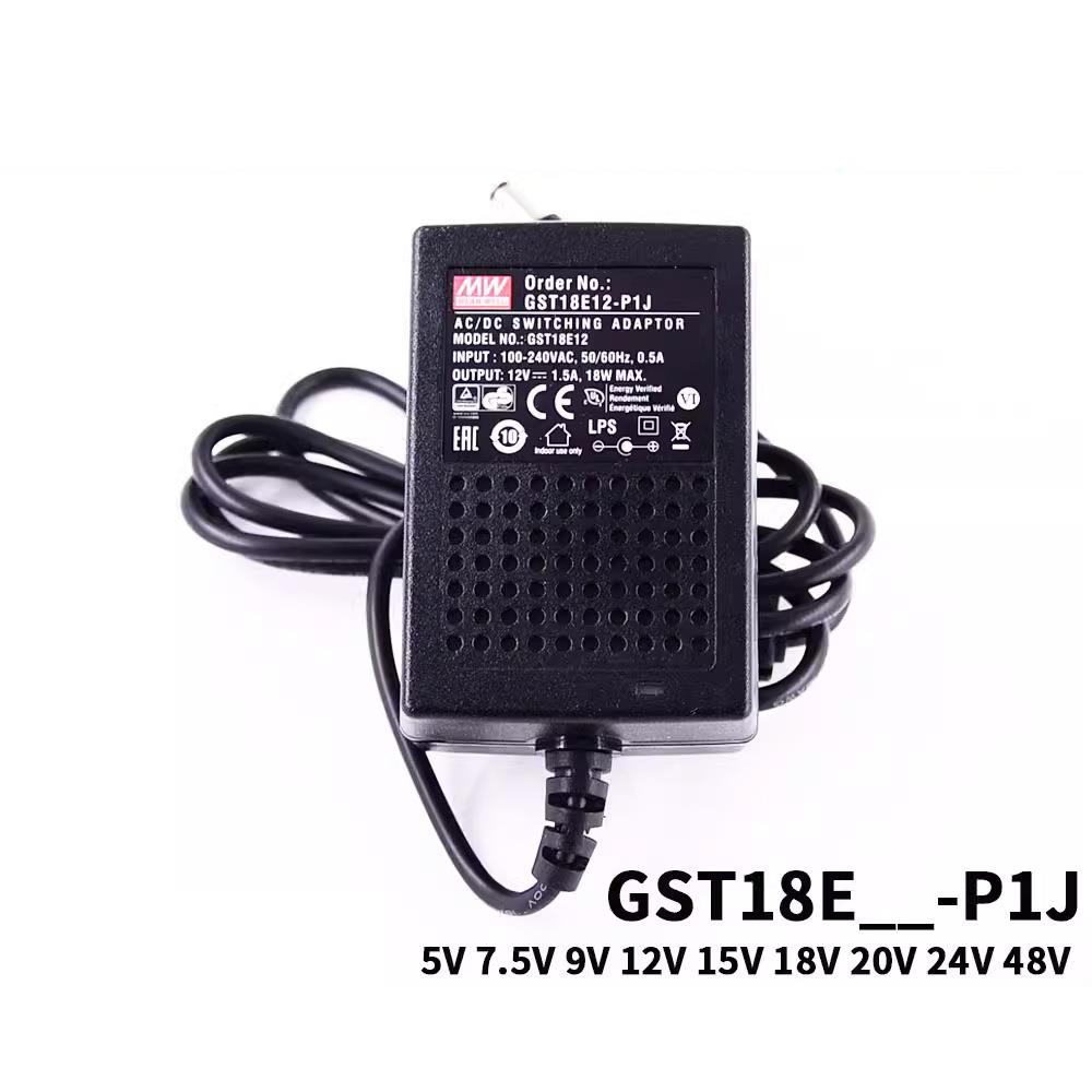 GST18E明纬P1J电源供应器18W E05/E09/E12/E15/E18/E24/E48 5V9V - 图0