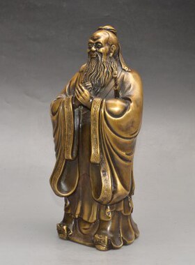 送装饰夫圣人办公室书摆件工艺品子老师孔教师节礼物纯铜雕像房