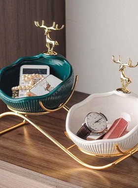 入户门口玄关钥匙杂物收纳摆件客厅鞋柜装饰品轻奢工艺品乔迁礼物