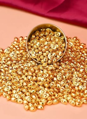 仿真实心沙金金元宝小金豆供奉财神爷招财聚宝盆装饰工艺品摆件