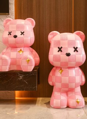 暴力熊桌面摆件客厅入户玄关电视柜轻奢高档办公室小众装饰手办