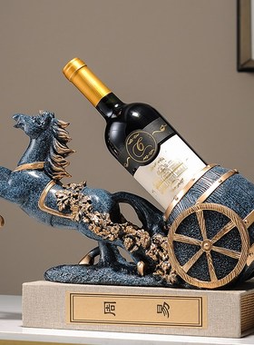 马到成功红酒架摆件轻奢高档客厅酒架酒具架餐边柜装饰品桌面创意