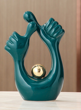 现代轻奢玄关摆件新房子s客厅家居装饰办公室桌面陶瓷摆设开业礼