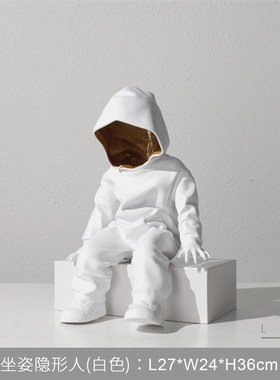 现代简约软d装饰售楼处样板间家居创意艺术抽象卡通坐姿人雕塑摆