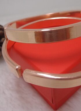 纯铜手镯 原创手工紫铜手镯 光面简约情侣镯男女红铜手镯手圈包邮