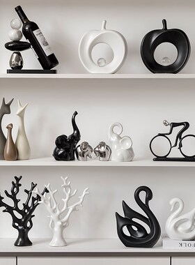 现代简约桌面玄关陶瓷p软装摆件家居客厅酒柜电视柜装饰品乔迁礼