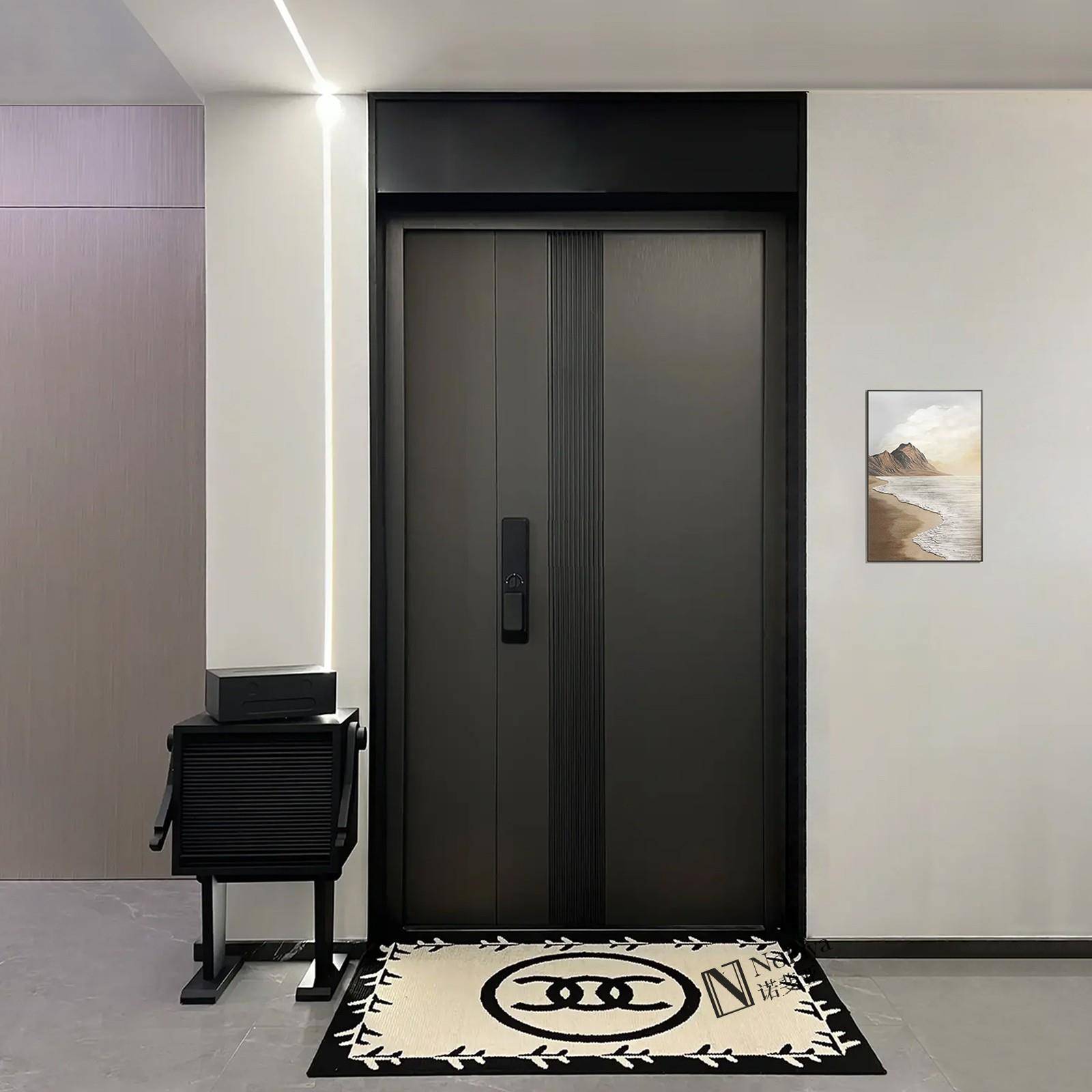 简约家用入户门防盗门进户子母门别墅大门对双开门单开门铸铝门ZM - 图0