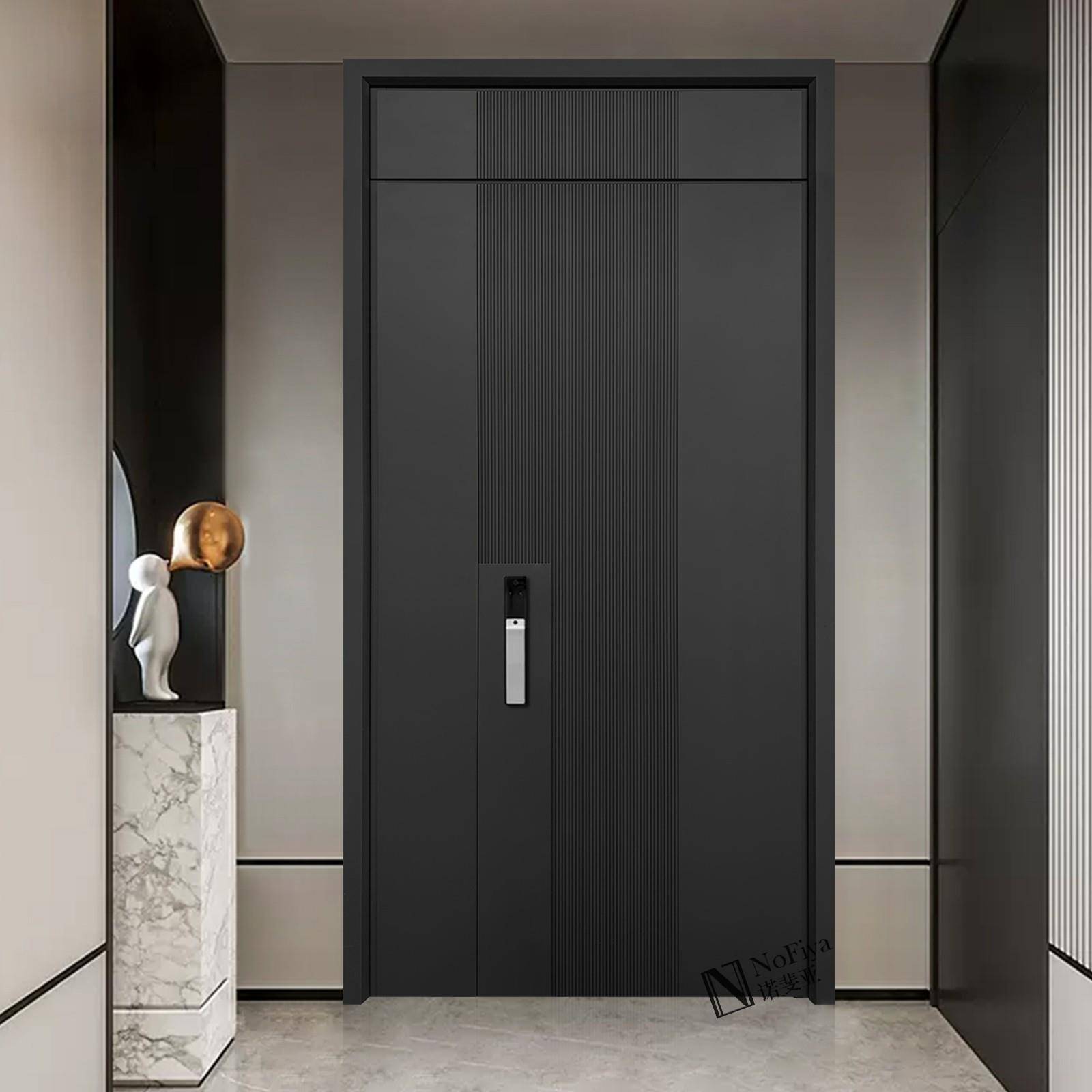 简约家用入户门防盗门进户子母门别墅大门对双开门单开门铸铝门ZM - 图1