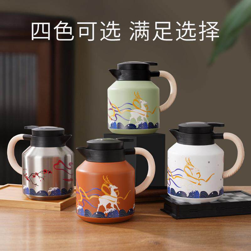 老白茶焖茶壶大容量带茶漏智能显温闷茶壶316不锈钢可加LOGO - 图3