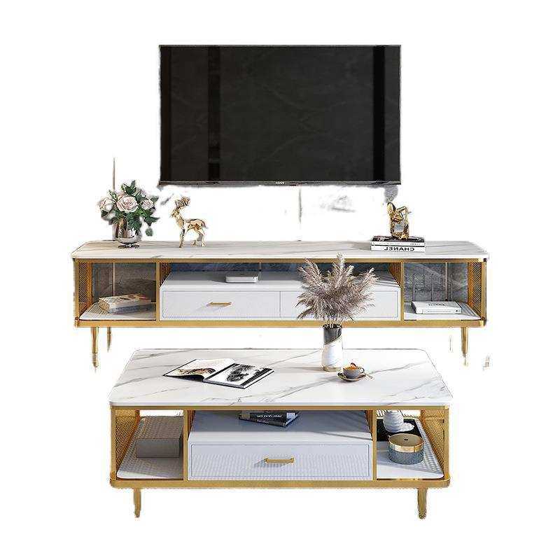 意式岩板电视柜茶几组合轻奢网红家用现代简约北欧客厅大理石茶几,淘宝优惠券,粉丝福利购,淘宝优惠卷